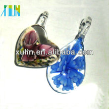 boro clarity flower glass necklace hand blown glass jewelry